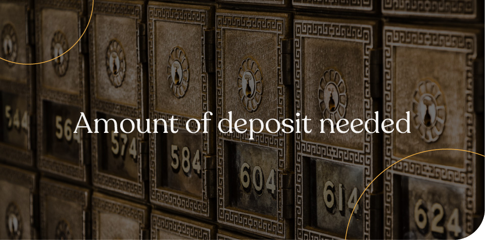 Amount of deposit needed